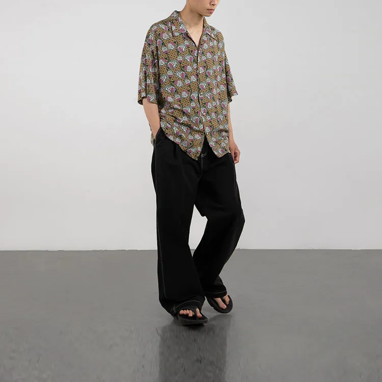 Crying Center Shirts Unisex Brown With Floral Print-1
