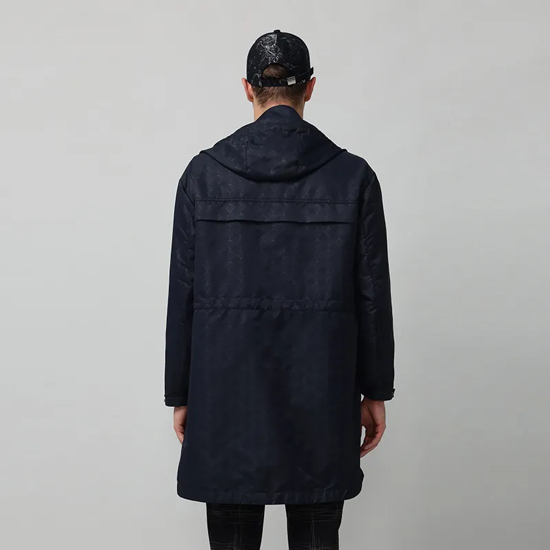 RARE Trench Coats Men Navy Blue-5