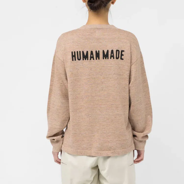 HUMAN MADE Linen Blend Knit Sweater White-6
