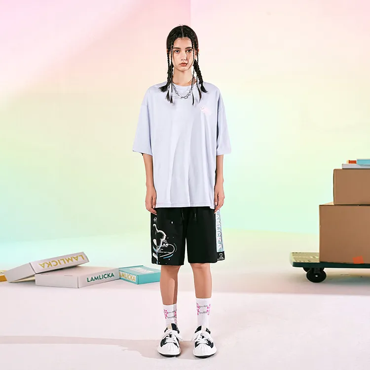 LAMLICKA Loose Fit Shorts Unisex Black-3