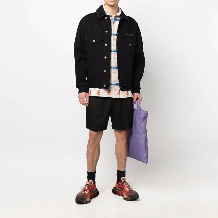 KENZO Denim Jackets Men Black-4