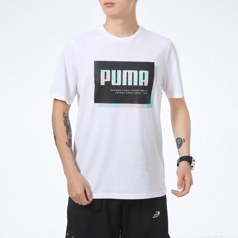 PUMA T Shirts Men White-2