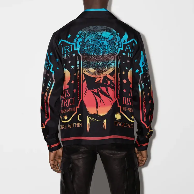 AMIRI Fortune Long Sleeve Bowling Shirt-2