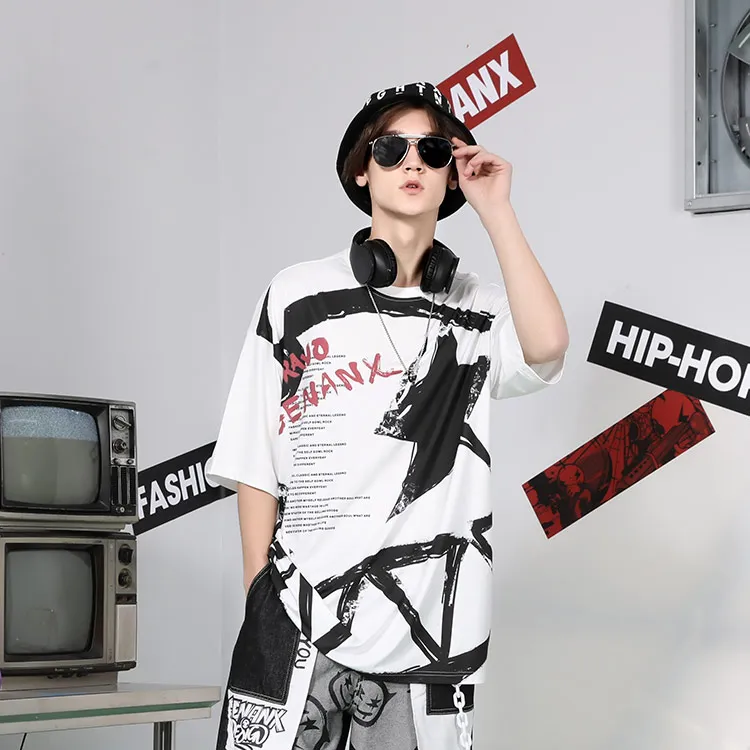 GENANX Straight Elbow Length Sleeved T Shirt Unisex White-2