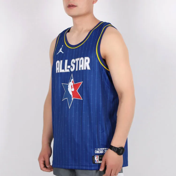 Jordan Basketball Jersey Men's Blue-4