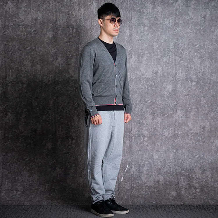 THOM BROWNE Cashmere Sweaters Men Gray-4