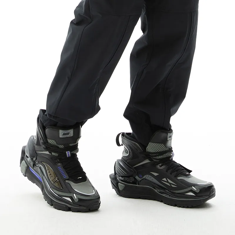 LINING x LNG China Player Collection Anti Slip Wear Resistant High Top Chunky Sneakers Men's Black-6