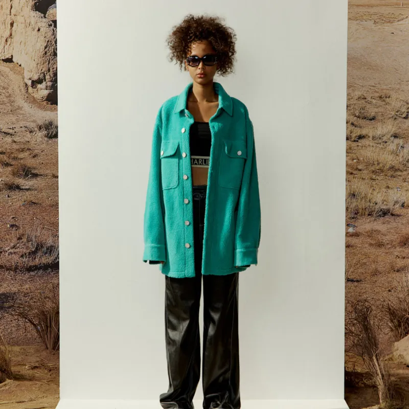 Charlie Luciano Loose Fit Jacket Unisex Peacock Blue-3