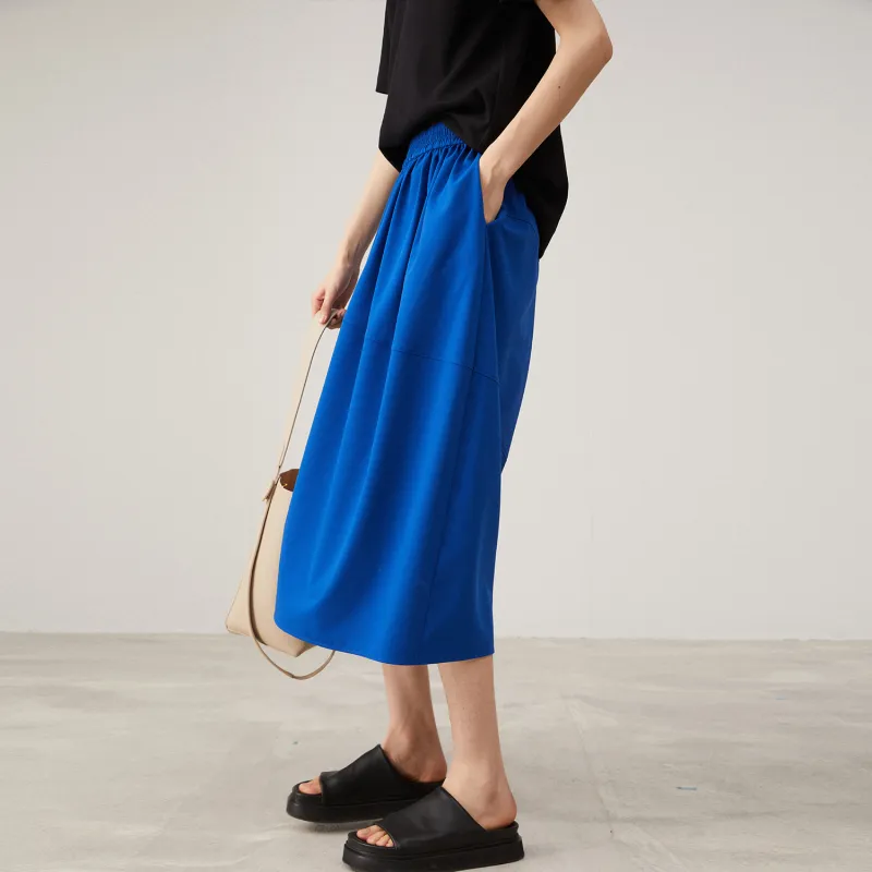SOLWEIGE Casual Long Skirts Women's Klein Blue-2