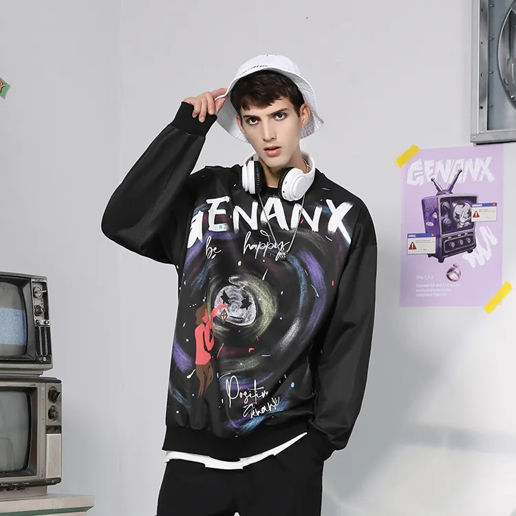 GENANX Crew Neck Loose Fit Regular Sweatshirt Unisex-3