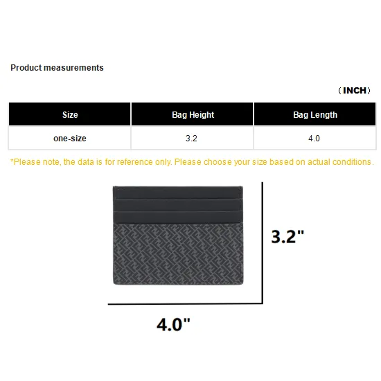 FENDI Calfskin Card Holder Card Holder Men's Black Gray-6