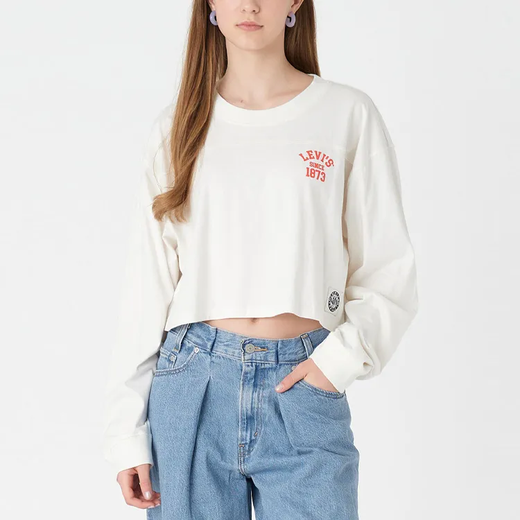 Levis Crop Tops Women's White-5