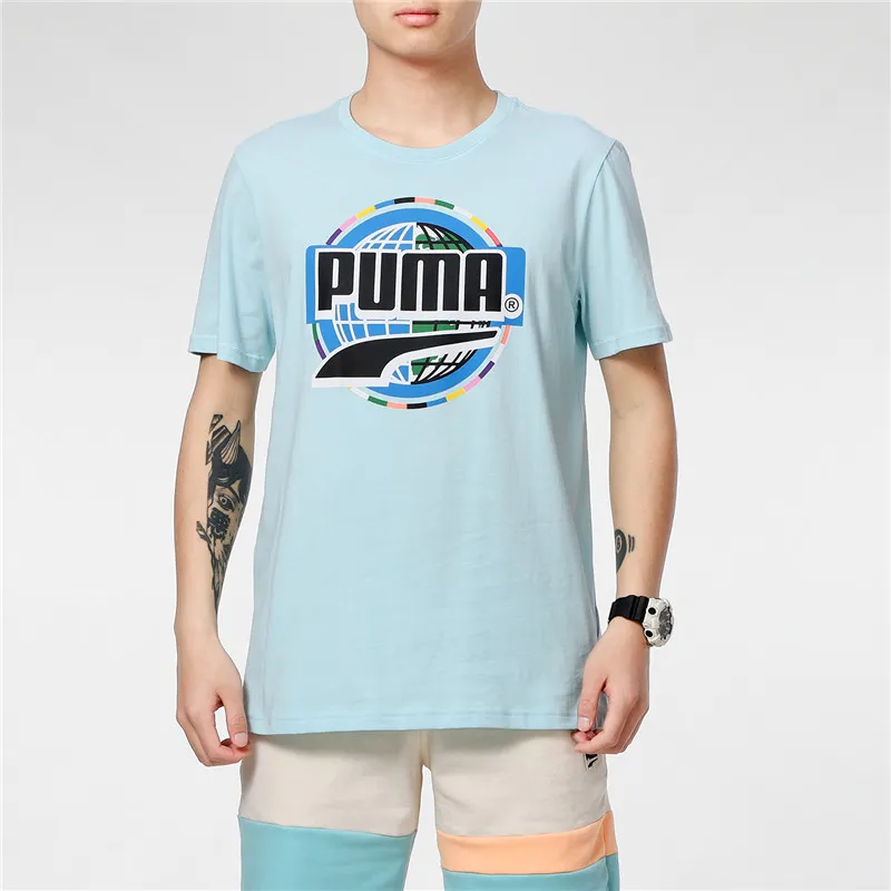 PUMA Set in Sleeve T Shirt Men's Sky Blue-3