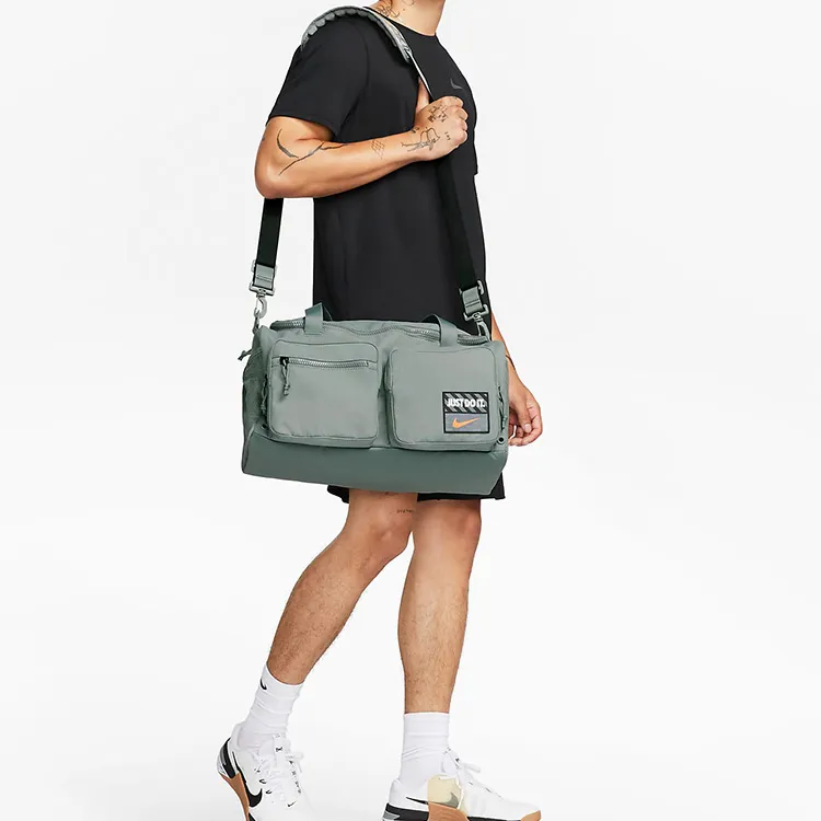 Nike Fabric Gym Bag, Travel Bag, Shoulder Bag, Crossbody Bag, Handbag Regular Unisex Smoke Gray-5