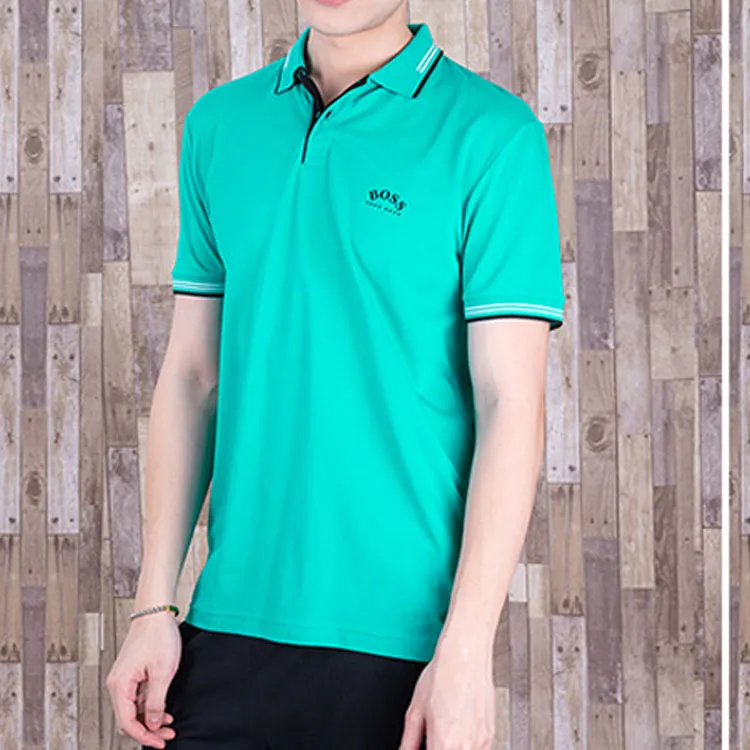HUGO BOSS Polo Shirts Men Cyan-2
