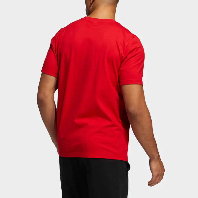 Adidas Set in Sleeve T Shirt Men's Red-3