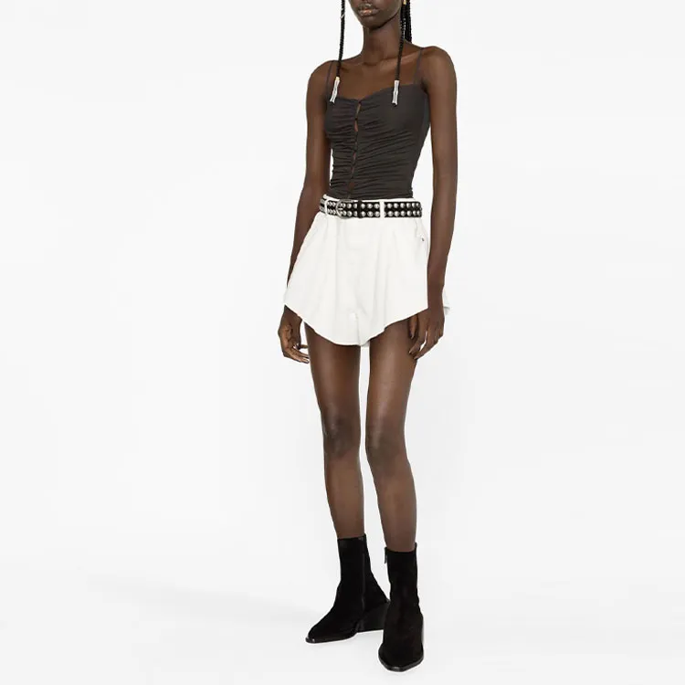 PINKO SS23 Denim Shorts Women's White-1