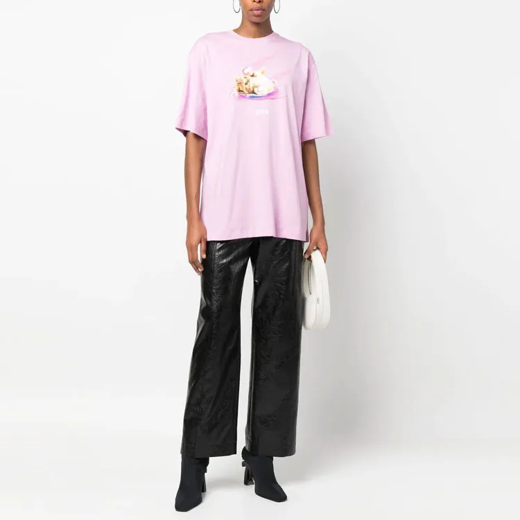 MSGM Graphic Printed Crewneck T-Shirt-1