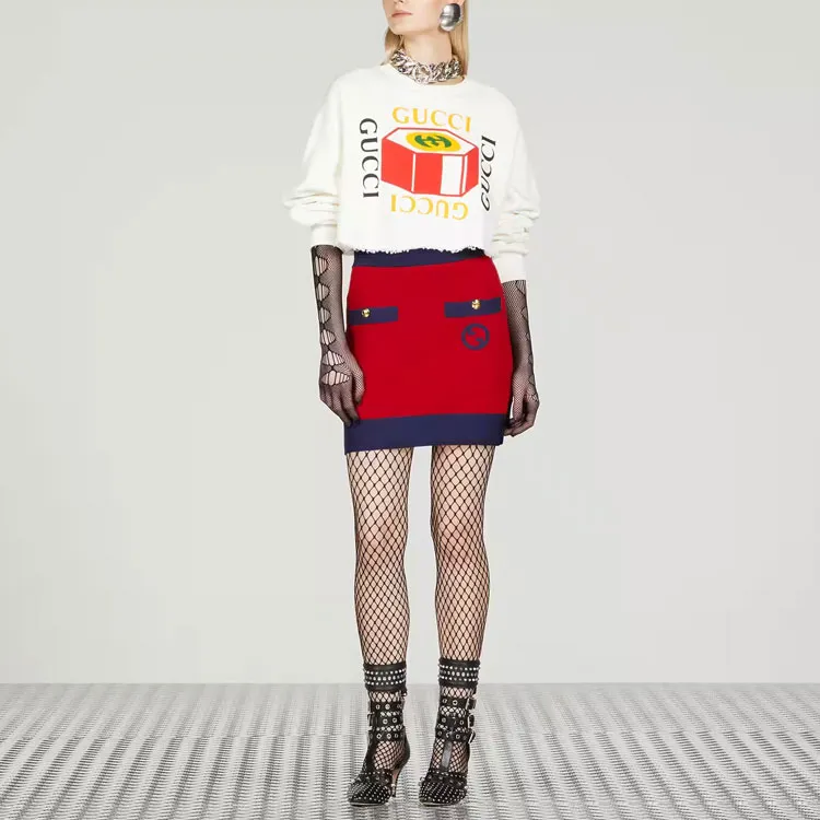 GUCCI Casual Short Skirts Women's Red-2