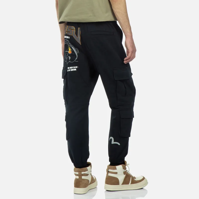 EVISU Knitted Sweatpants Men Black-3