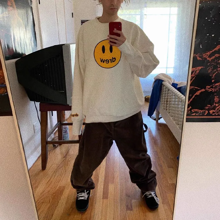 Drew House Smiley Collection Sweatshirt Unisex White-1