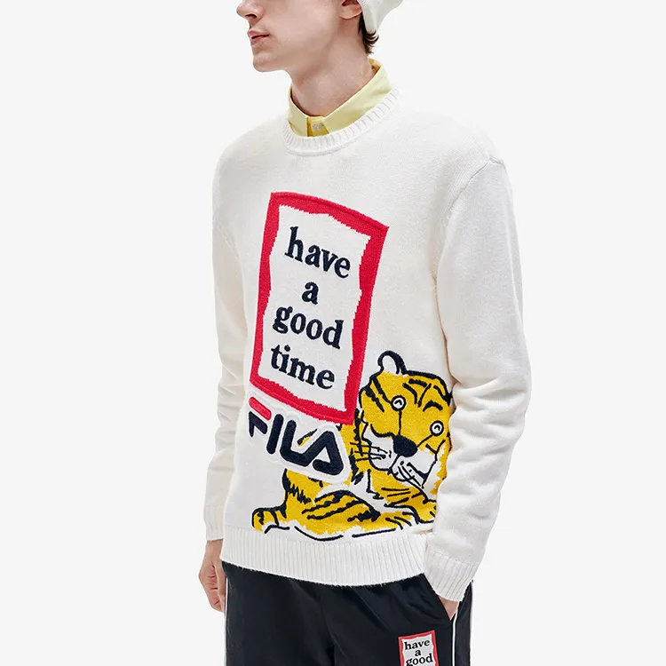 FILA x Have A Good Time Co-branded Year Of The Tiger Collection Sweater Unisex Cloud White-2