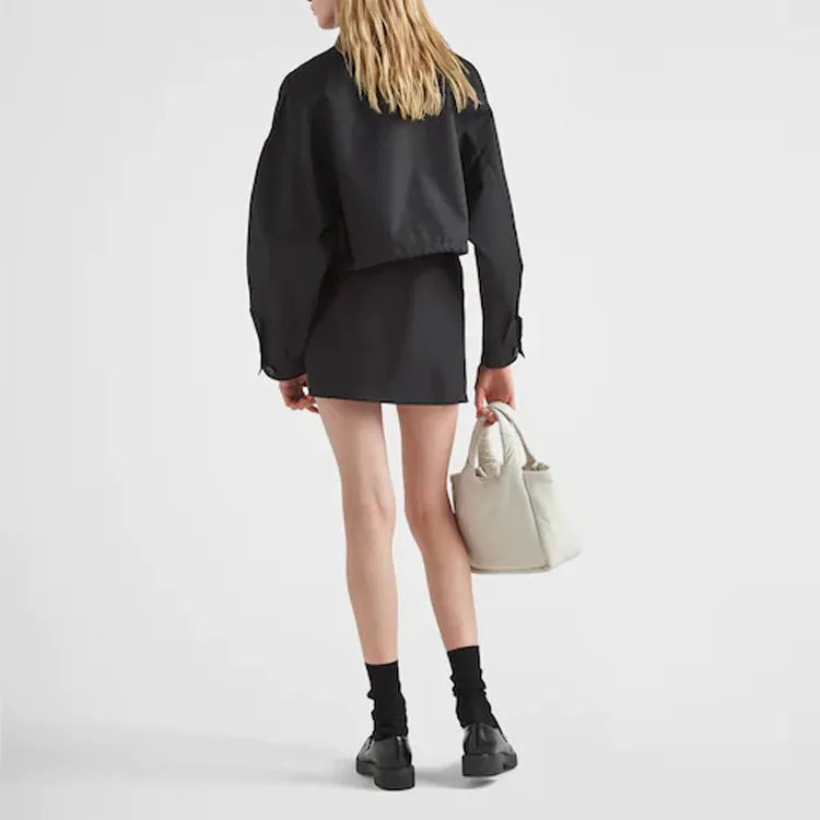 PRADA Re Nylon Triangle logo Miniskirt-2