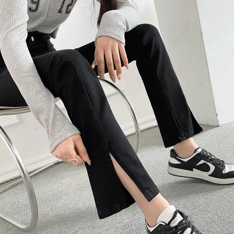 MITUAN Flared Pants Moderate Jeans Women's-5