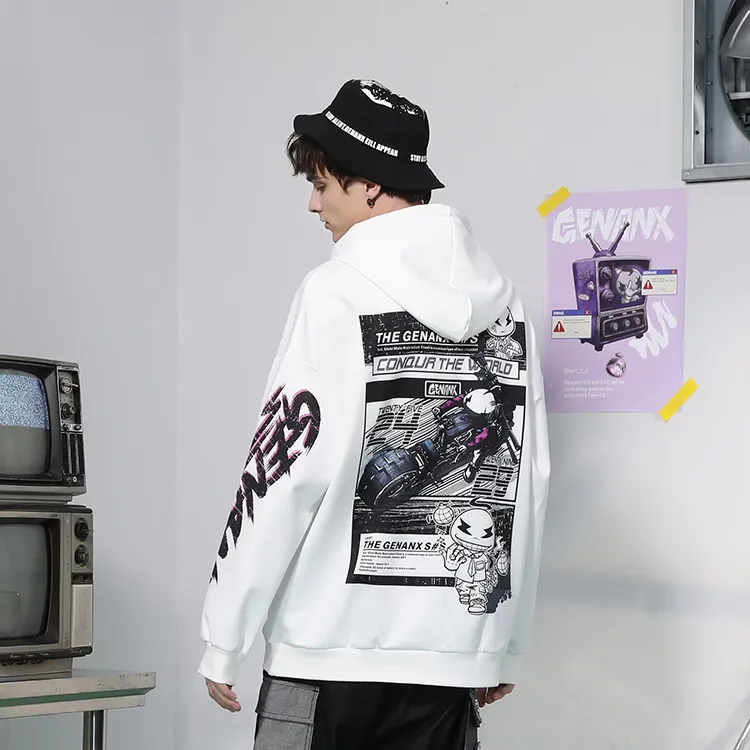 GENANX Sweatshirt Fall Unisex White-2