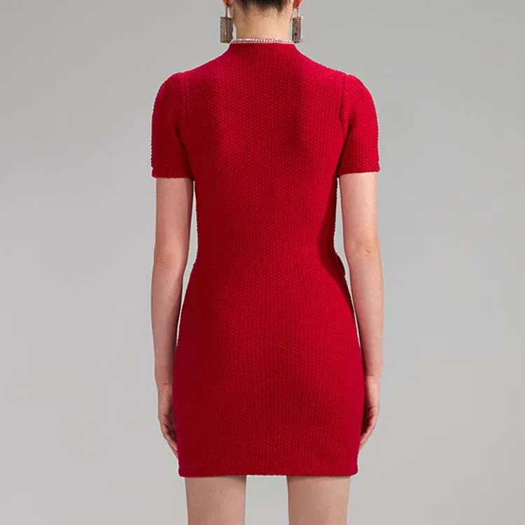 Self portrait SS23 Short Sleeved Dress Women's Red-2