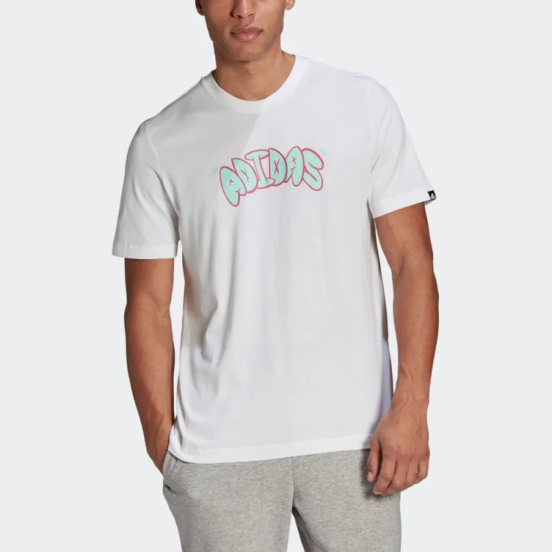 Adidas T Shirts Men White-1