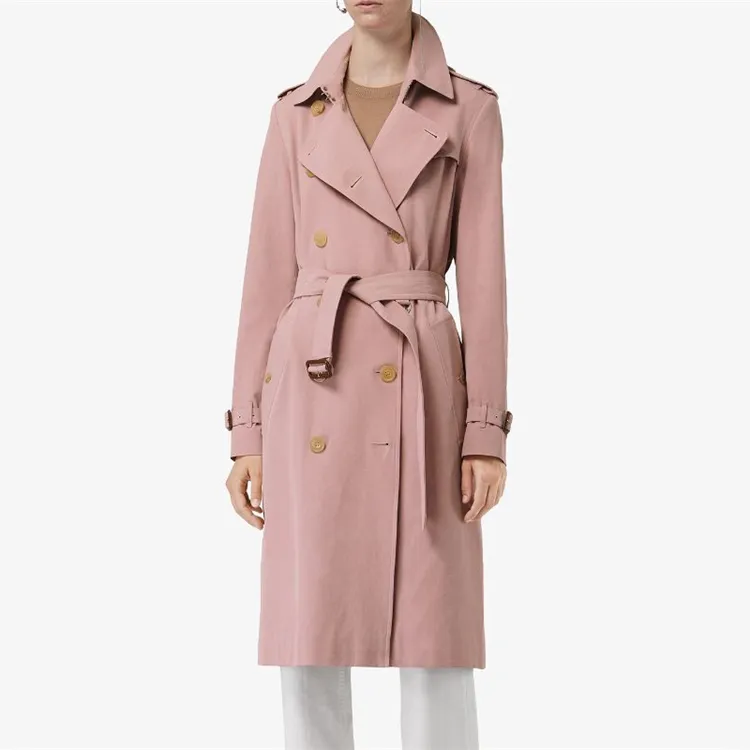Burberry Trench Coats Women's Pink-4
