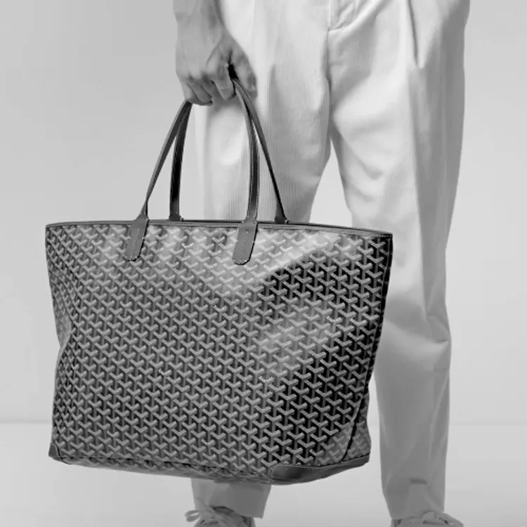 GOYARD Artois Canvas With Leather Tote Bag Shopping Bag Shoulder Bags Handbags Large Size Unisex Brown-6