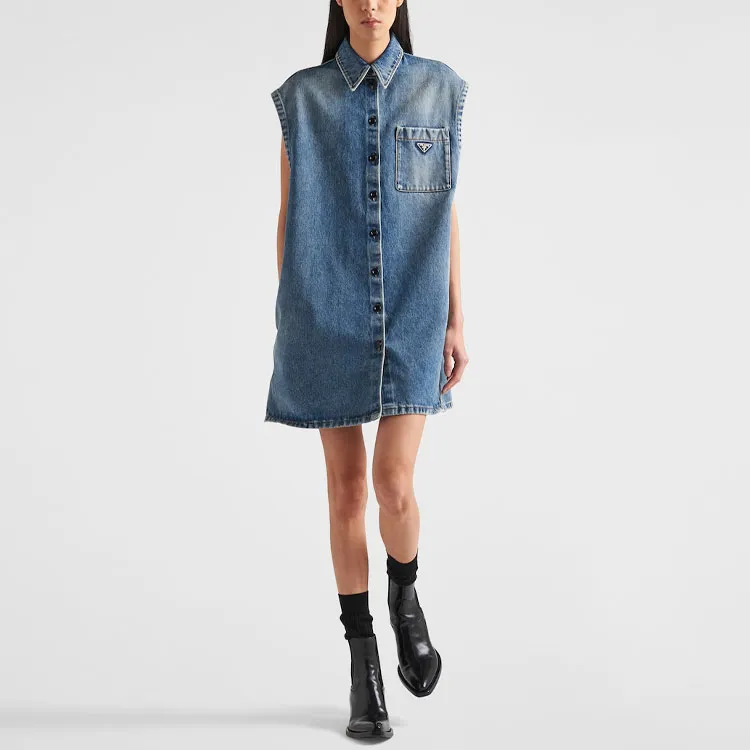 PRADA Vests Women's Denim Blue-2