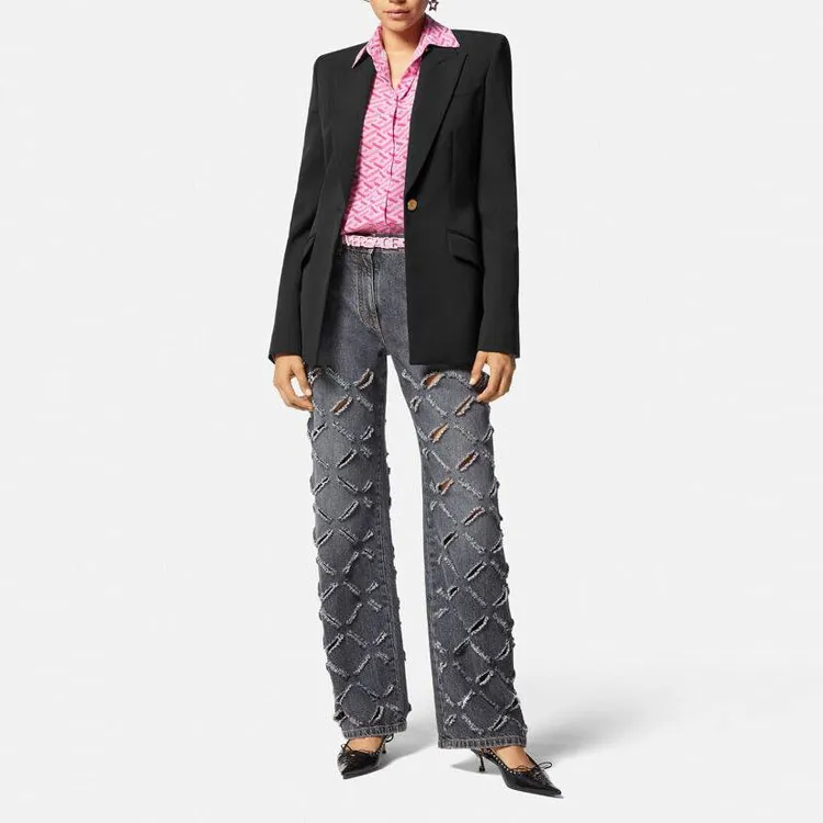VERSACE Single Breasted Buttoned Blazer-1