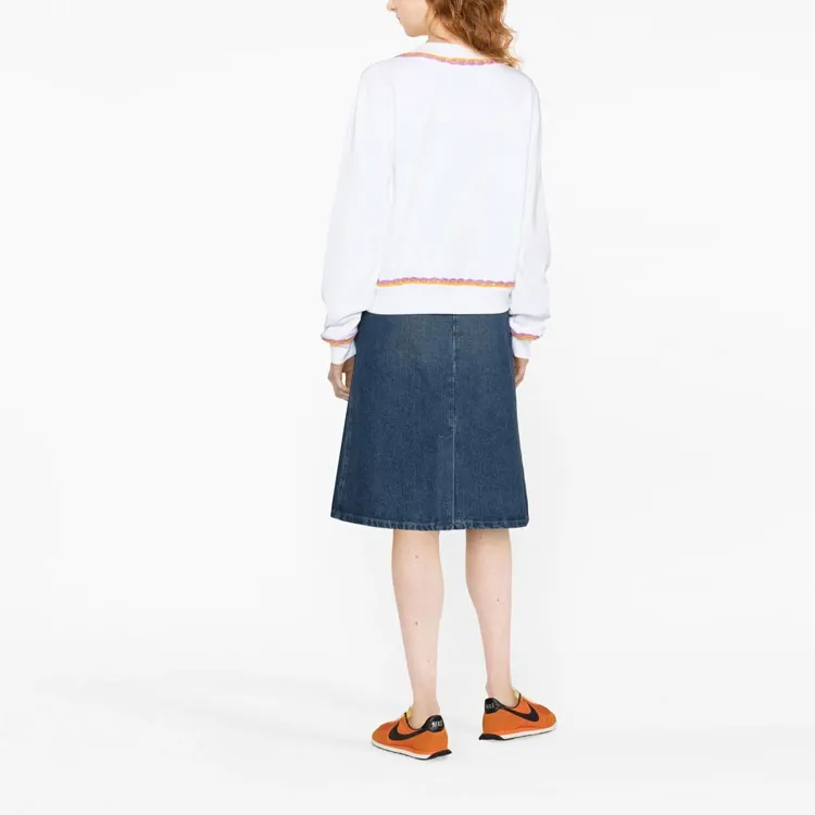 MOSCHINO Macramé Trim Crewneck Sweatshirt-1