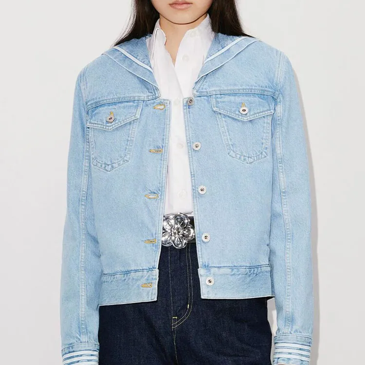 KENZO Sailor Logo embroidered Denim Jacket-3