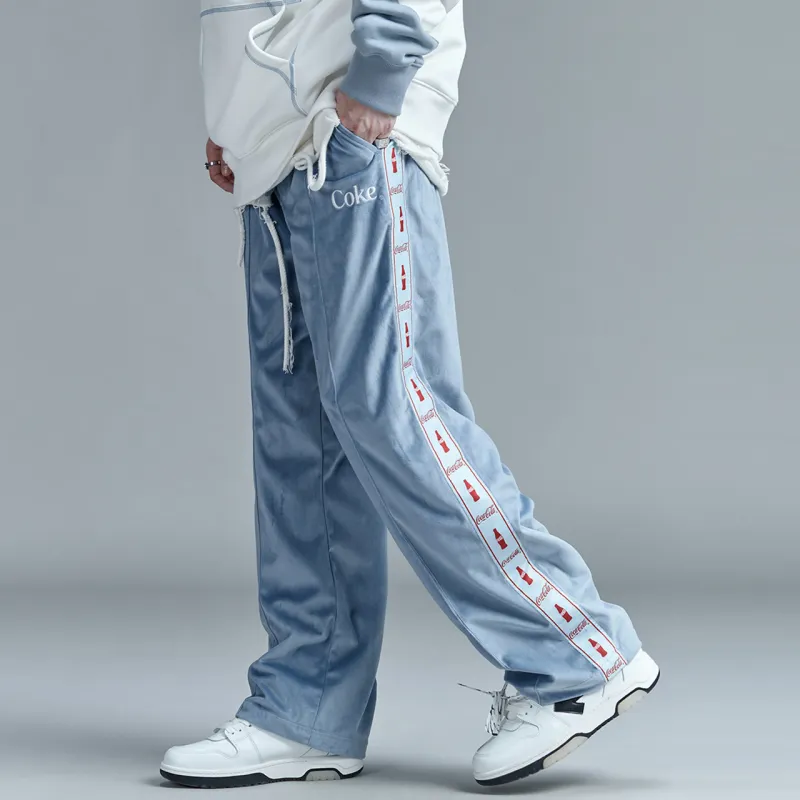 Coca cola X Guuka Casual Pants Unisex Dusty Blue-3