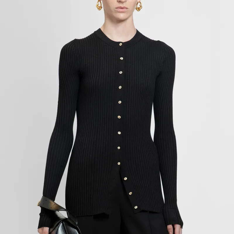 JIL SANDER Round Neck Ribbed Cardigan-1