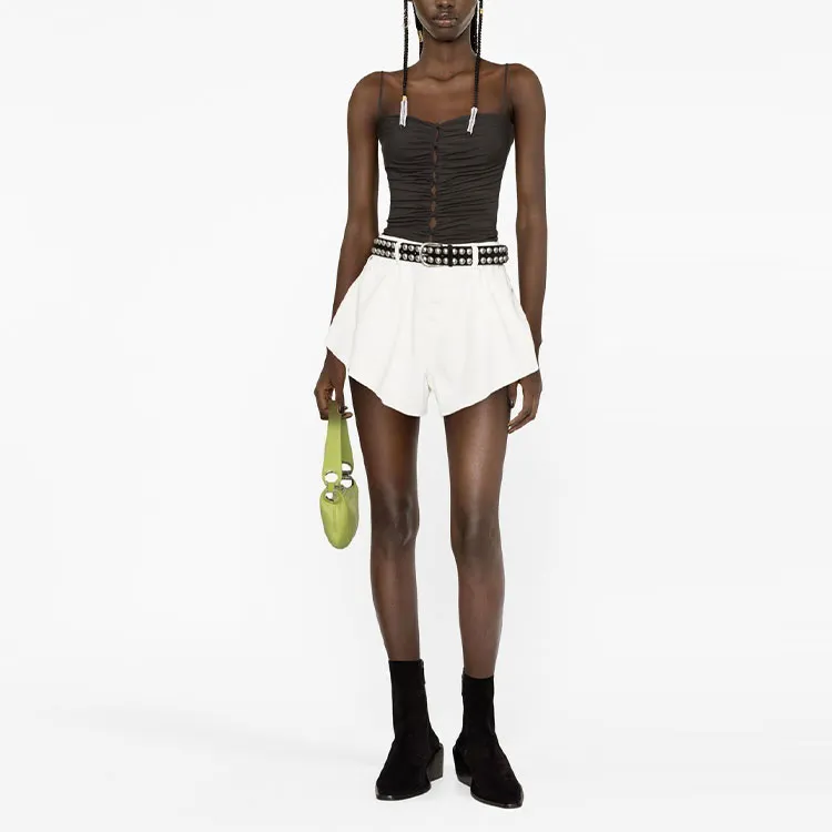 PINKO SS23 Denim Shorts Women's White-3