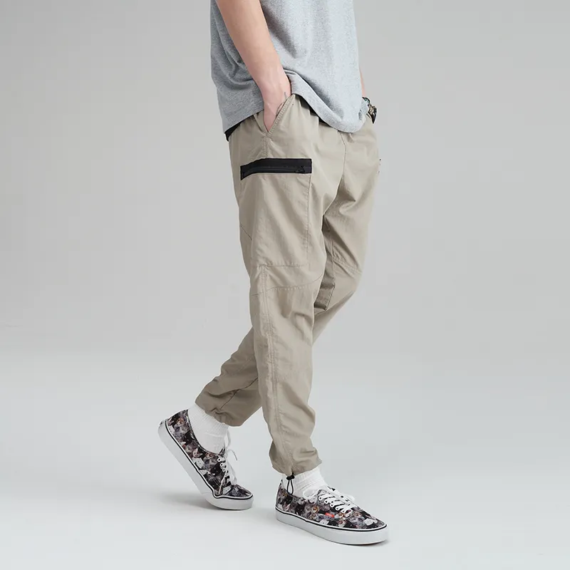 Prth Promethean Straight Casual Pants Men's Gray Apricot-4