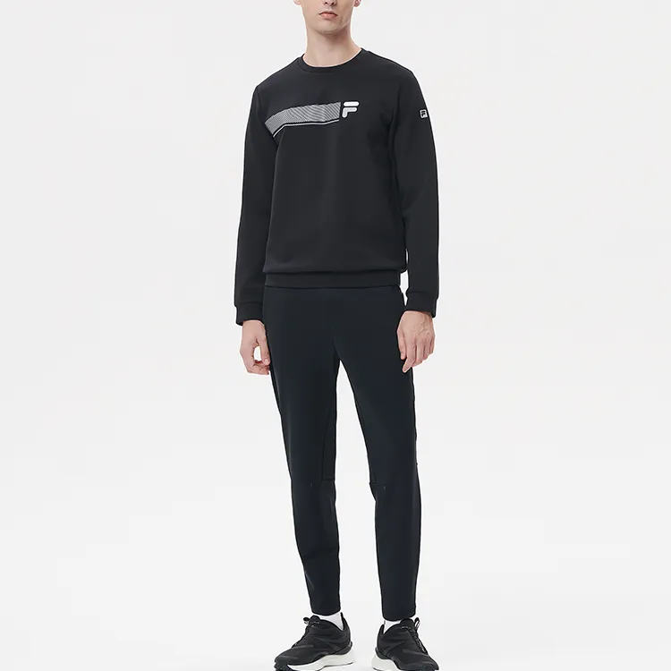 FILA Athletics Crew Neck Sweatshirt Spring Autumn And Winter Men's Pitch Black-2