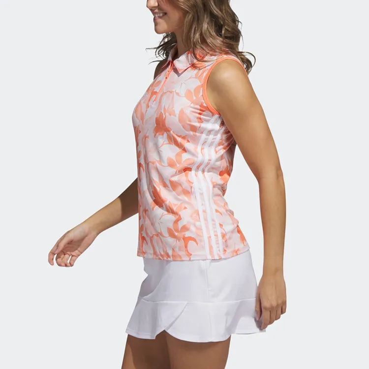 Adidas Polo Shirts Women's Fusion Coral Pink-3