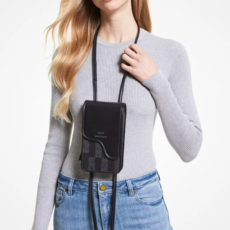 MICHAEL KORS ASHYA Collaboration Cow Leather Crossbody Bag Cell Phone Pouch Fanny Pack Regular Unisex Black-3