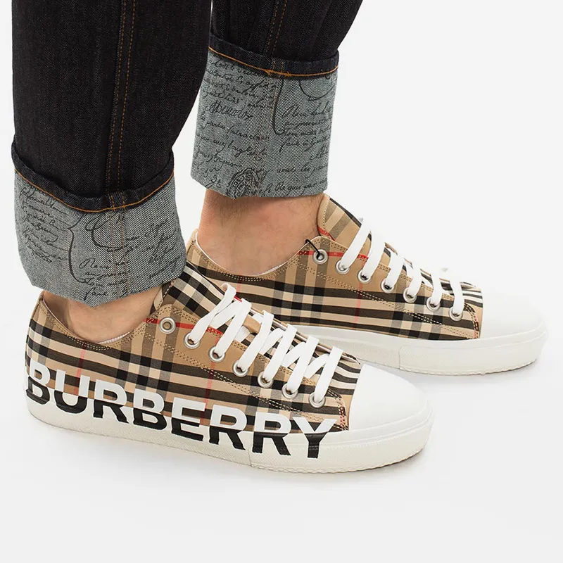 Burberry Check Logo Print Sneakers-5