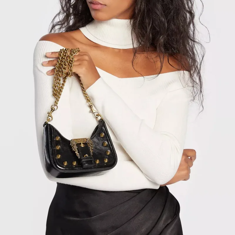 VERSACE JEANS COUTURE Leather Crossbody Bag, Shoulder Bag Women's Black-5