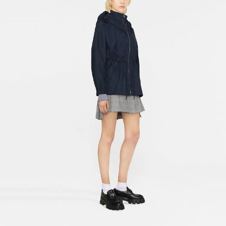 Burberry Logo Detail Hoooded Parka Navy-2