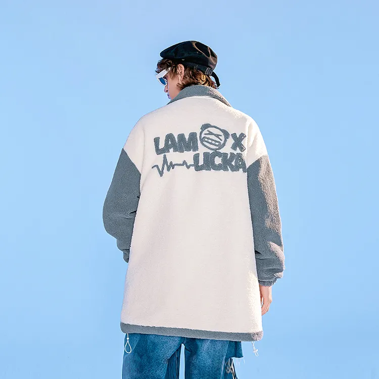 LAMLICKA Velvet feel Coat Unisex Gray-4