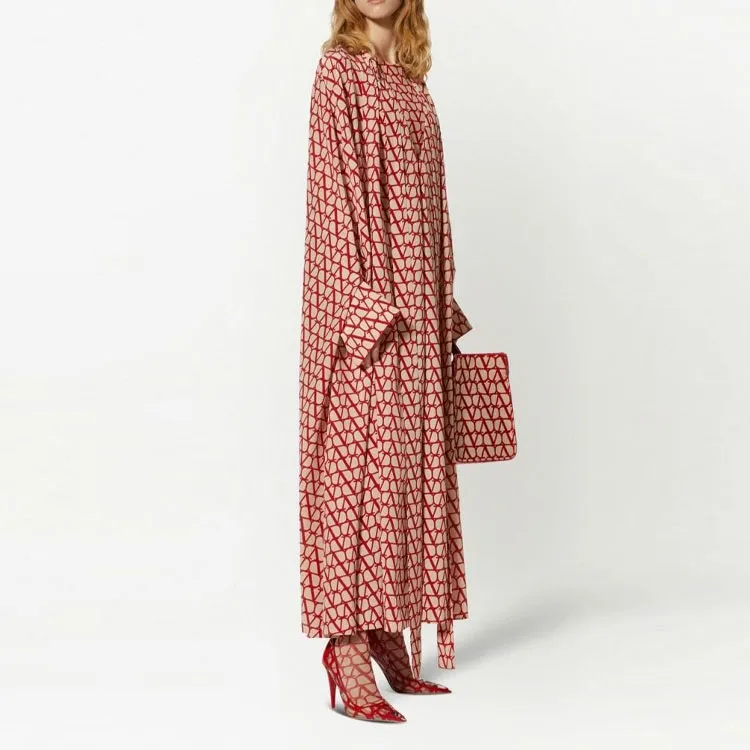 Valentino Long-Sleeved Dresses Women's Red-1