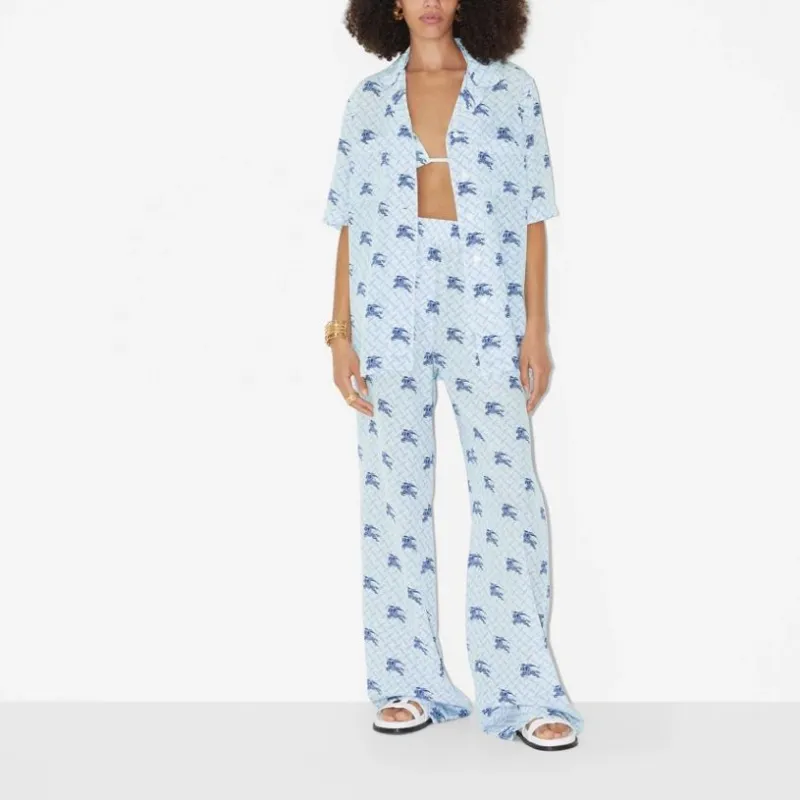 Burberry Casual Pants Women's Marine Blue-1
